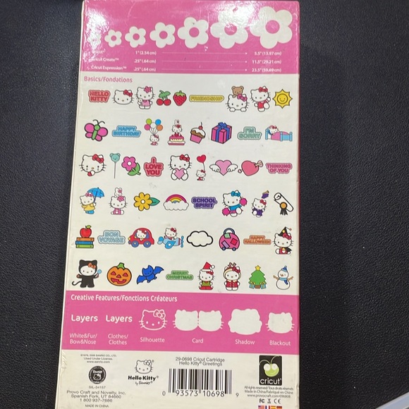Cricut hello kitty greetings cutting cartridge - Picture 3 of 3